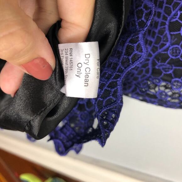 Parker Emilia Blue Ruffle Lace Mini Dress Small - Picture 8 of 10